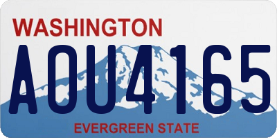 WA license plate AOU4165