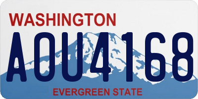 WA license plate AOU4168