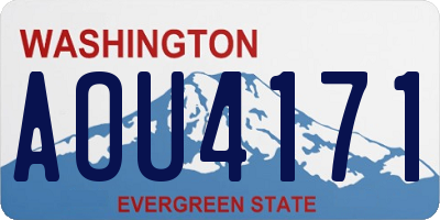 WA license plate AOU4171