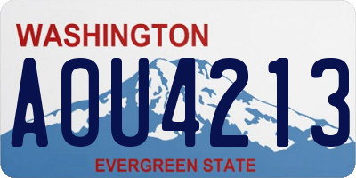 WA license plate AOU4213