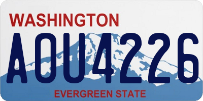 WA license plate AOU4226