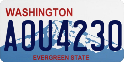 WA license plate AOU4230