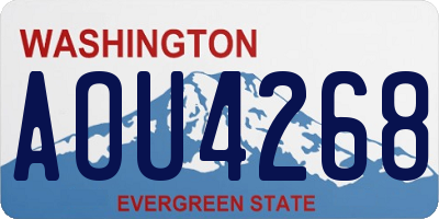 WA license plate AOU4268