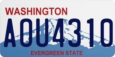 WA license plate AOU4310