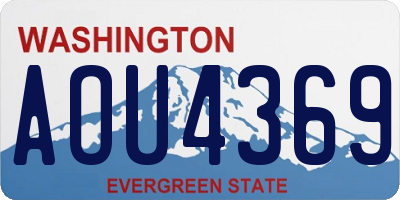 WA license plate AOU4369