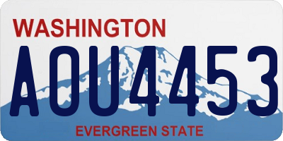 WA license plate AOU4453