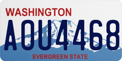 WA license plate AOU4468