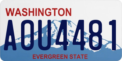 WA license plate AOU4481