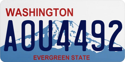 WA license plate AOU4492