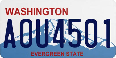 WA license plate AOU4501