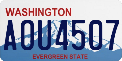 WA license plate AOU4507