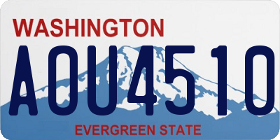 WA license plate AOU4510