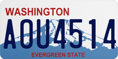 WA license plate AOU4514