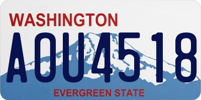 WA license plate AOU4518