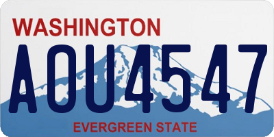 WA license plate AOU4547