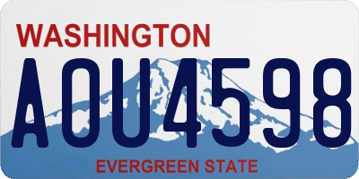 WA license plate AOU4598