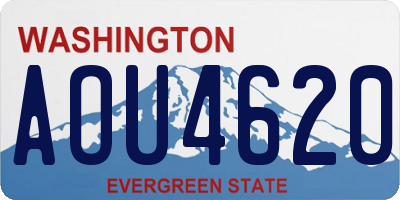 WA license plate AOU4620