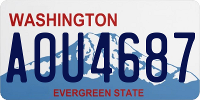 WA license plate AOU4687