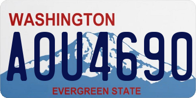 WA license plate AOU4690