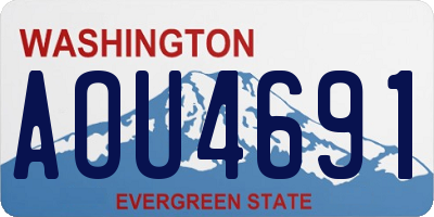WA license plate AOU4691