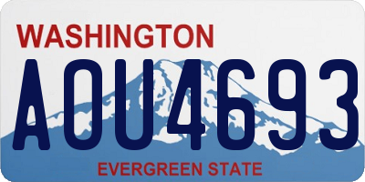 WA license plate AOU4693