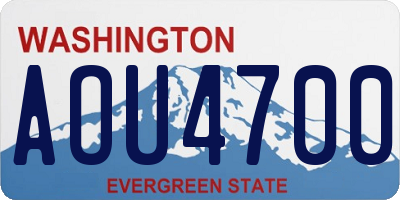 WA license plate AOU4700