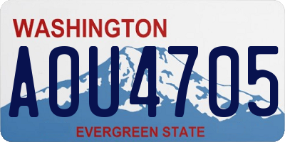 WA license plate AOU4705