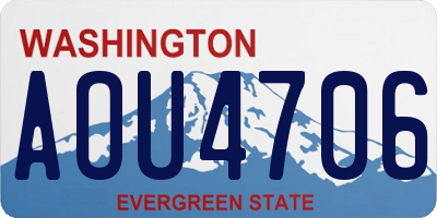 WA license plate AOU4706