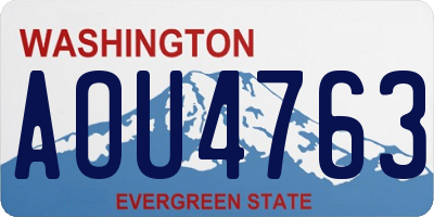 WA license plate AOU4763