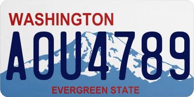 WA license plate AOU4789