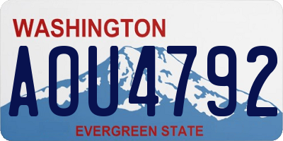 WA license plate AOU4792