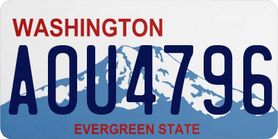 WA license plate AOU4796