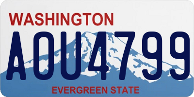 WA license plate AOU4799