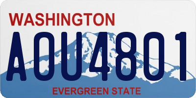 WA license plate AOU4801