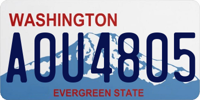 WA license plate AOU4805