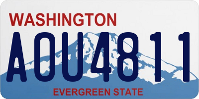 WA license plate AOU4811
