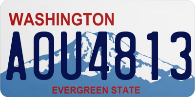 WA license plate AOU4813