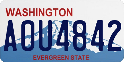 WA license plate AOU4842