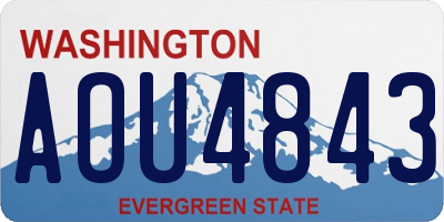 WA license plate AOU4843