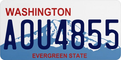 WA license plate AOU4855