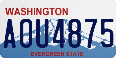 WA license plate AOU4875