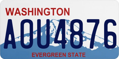 WA license plate AOU4876