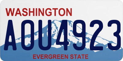 WA license plate AOU4923