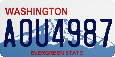 WA license plate AOU4987