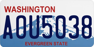 WA license plate AOU5038