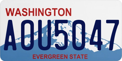 WA license plate AOU5047
