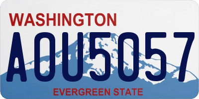 WA license plate AOU5057