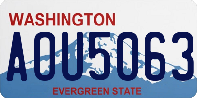 WA license plate AOU5063