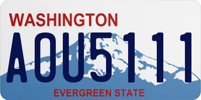 WA license plate AOU5111