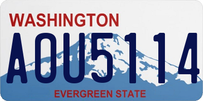 WA license plate AOU5114